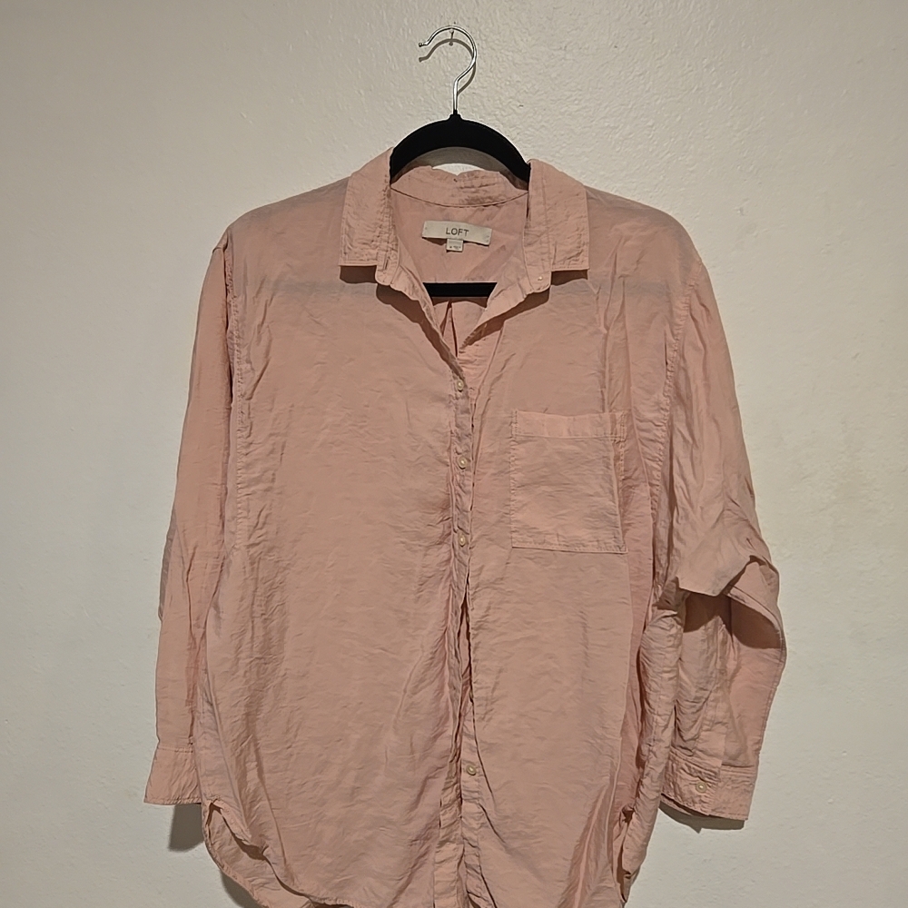 LOFT Women's Button Down Relaxed Shirt Size M